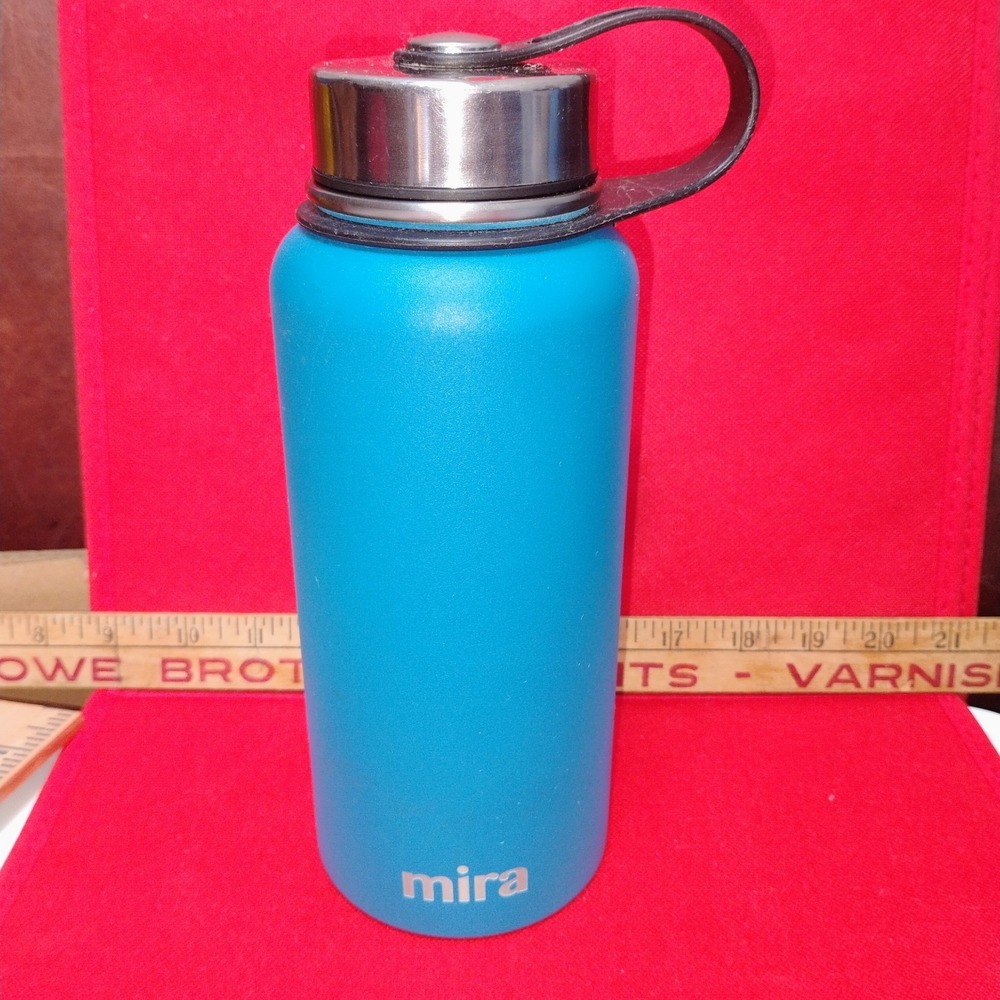 MIRA 32oz Insulated Water Bottle Blue Stainless Steel Wide Mouth Lid